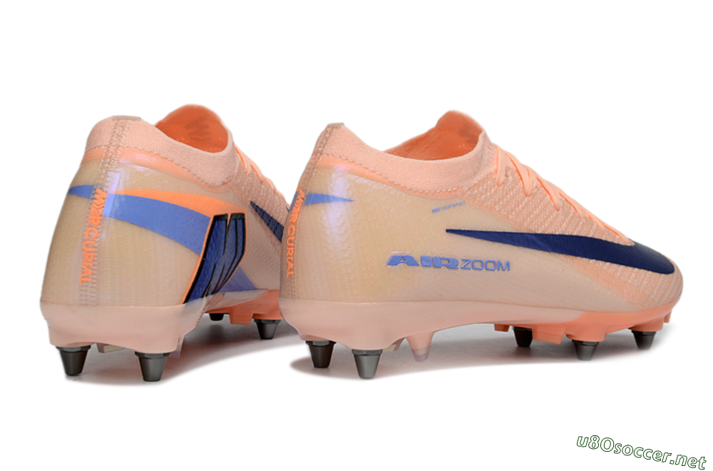 Men's Nike Air Zoom Mercurial Vapor 16 Elite SG Football Boots - Peach/Royal Blue/Pastel Orange 6