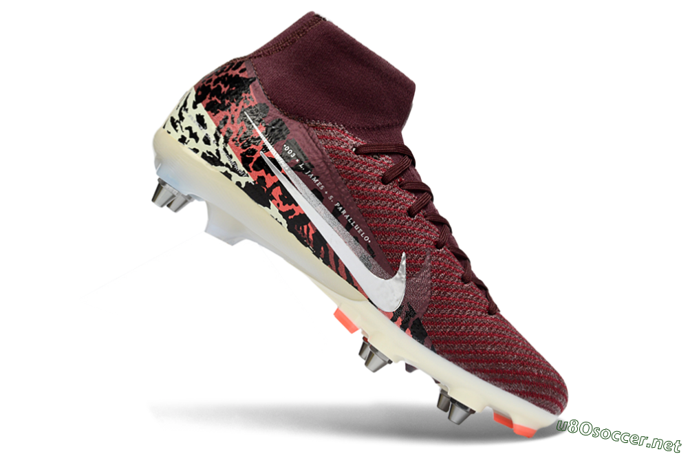 Men's Nike Air Zoom Mercurial Superfly 10 Elite SG Football Boots - Red/Dark Berry/Metallic Silver 4