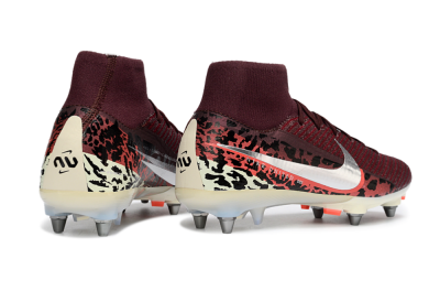 Men's Nike Air Zoom Mercurial Superfly 10 Elite SG Football Boots - Red/Dark Berry/Metallic Silver