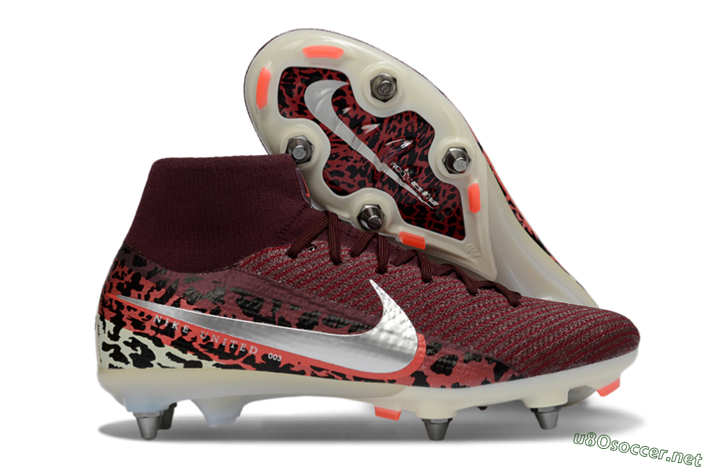 Men's Nike Air Zoom Mercurial Superfly 10 Elite SG Football Boots - Red/Dark Berry/Metallic Silver 2
