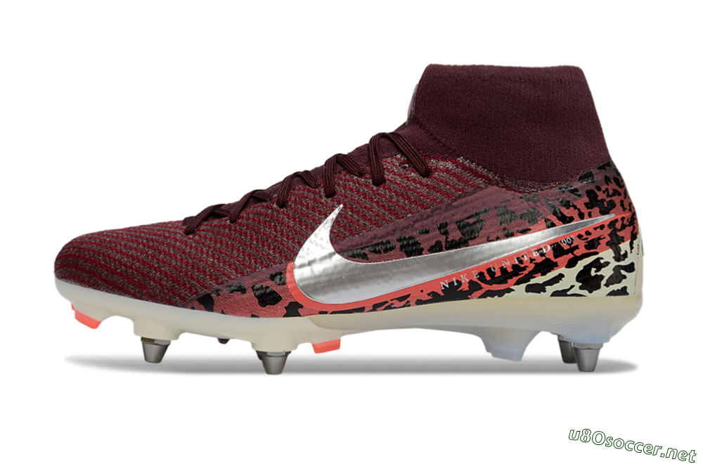 Men's Nike Air Zoom Mercurial Superfly 10 Elite SG Football Boots - Red/Dark Berry/Metallic Silver 0