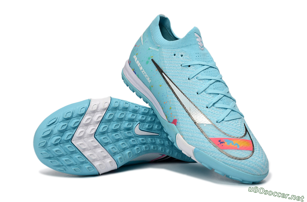 Men's Nike Air Zoom Mercurial Vapor 16 Elite TF Football Shoes - Aqua/Bright Blue/White 3