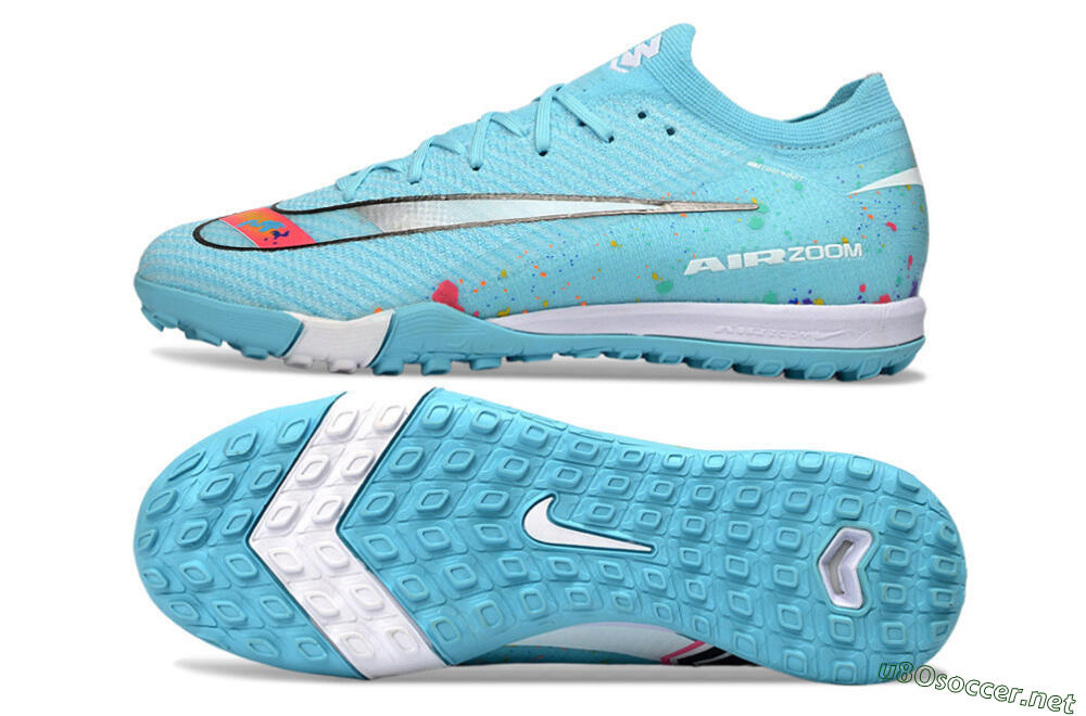Men's Nike Air Zoom Mercurial Vapor 16 Elite TF Football Shoes - Aqua/Bright Blue/White 1