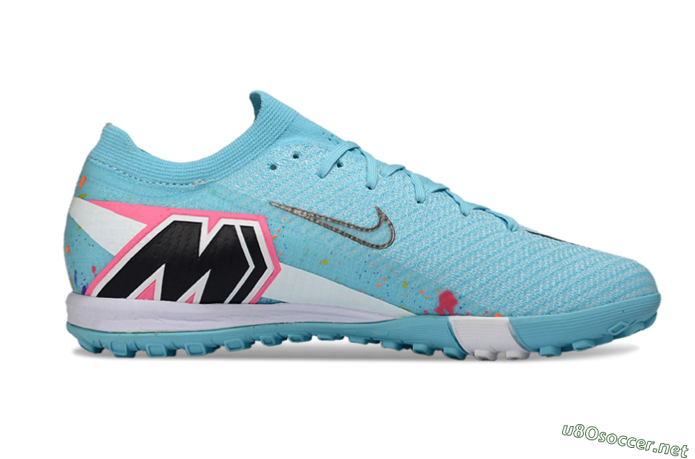 Men's Nike Air Zoom Mercurial Vapor 16 Elite TF Football Shoes - Aqua/Bright Blue/White 7