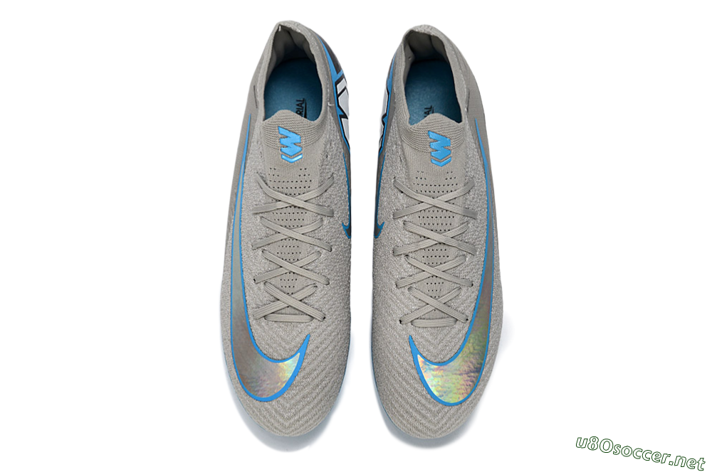 Men's Nike Air Zoom Mercurial Vapor 16 Elite TF Football Shoes - Gray/Sky Blue/Sea Foam 4