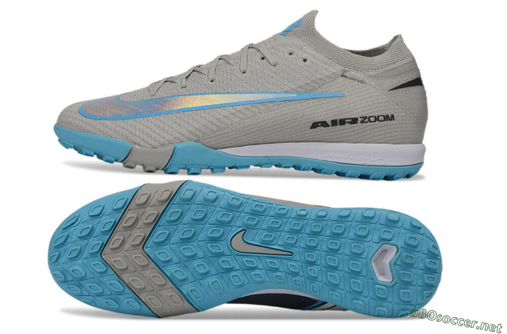 Men's Nike Air Zoom Mercurial Vapor 16 Elite TF Football Shoes - Gray/Sky Blue/Sea Foam 1