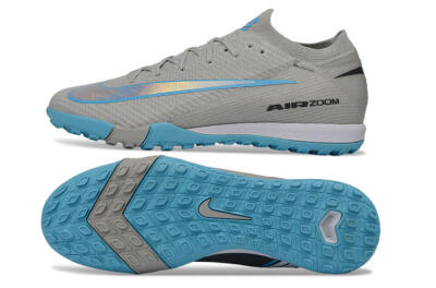 Men's Nike Air Zoom Mercurial Vapor 16 Elite TF Football Shoes - Gray/Sky Blue/Sea Foam
