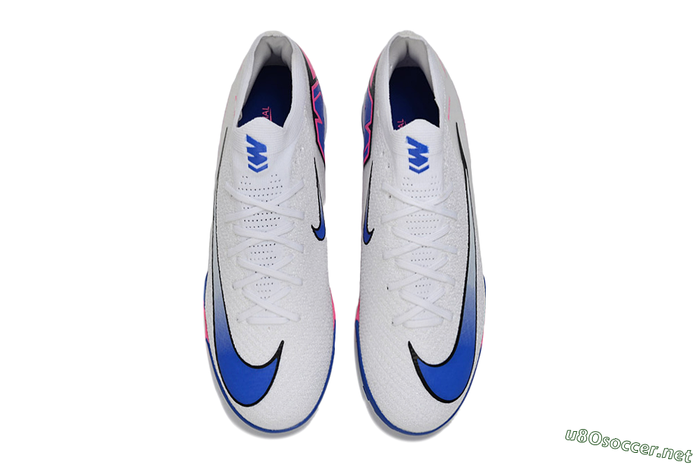 Men's Nike Air Zoom Mercurial Vapor 16 Elite TF Football Shoes - White/Electric Blue/Pink Flash 4