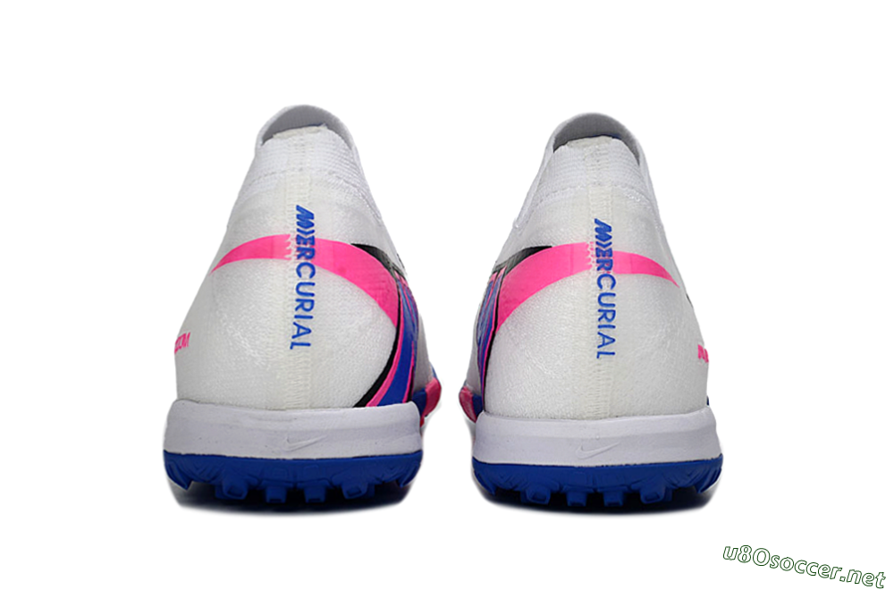 Men's Nike Air Zoom Mercurial Vapor 16 Elite TF Football Shoes - White/Electric Blue/Pink Flash 5