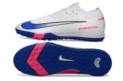 Men's Nike Air Zoom Mercurial Vapor 16 Elite TF Football Shoes - White/Electric Blue/Pink Flash