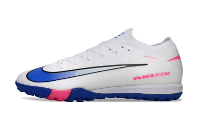 Men's Nike Air Zoom Mercurial Vapor 16 Elite TF Football Shoes - White/Electric Blue/Pink Flash