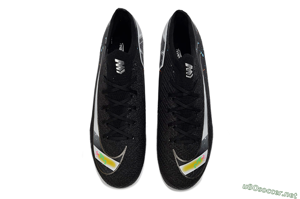 Men's Nike Air Zoom Mercurial Vapor 16 Elite TF Football Shoes - Black/Rainbow Splash/Sleek White 4