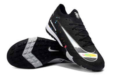 Men's Nike Air Zoom Mercurial Vapor 16 Elite TF Football Shoes - Black/Rainbow Splash/Sleek White