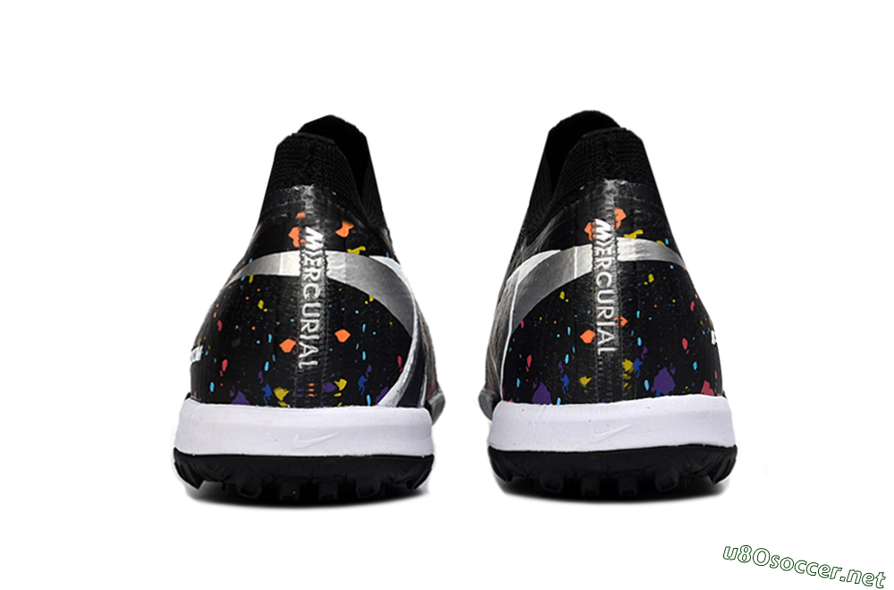 Men's Nike Air Zoom Mercurial Vapor 16 Elite TF Football Shoes - Black/Rainbow Splash/Sleek White 5