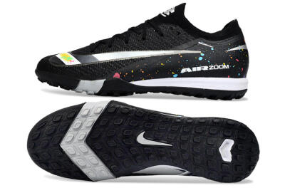 Men's Nike Air Zoom Mercurial Vapor 16 Elite TF Football Shoes - Black/Rainbow Splash/Sleek White