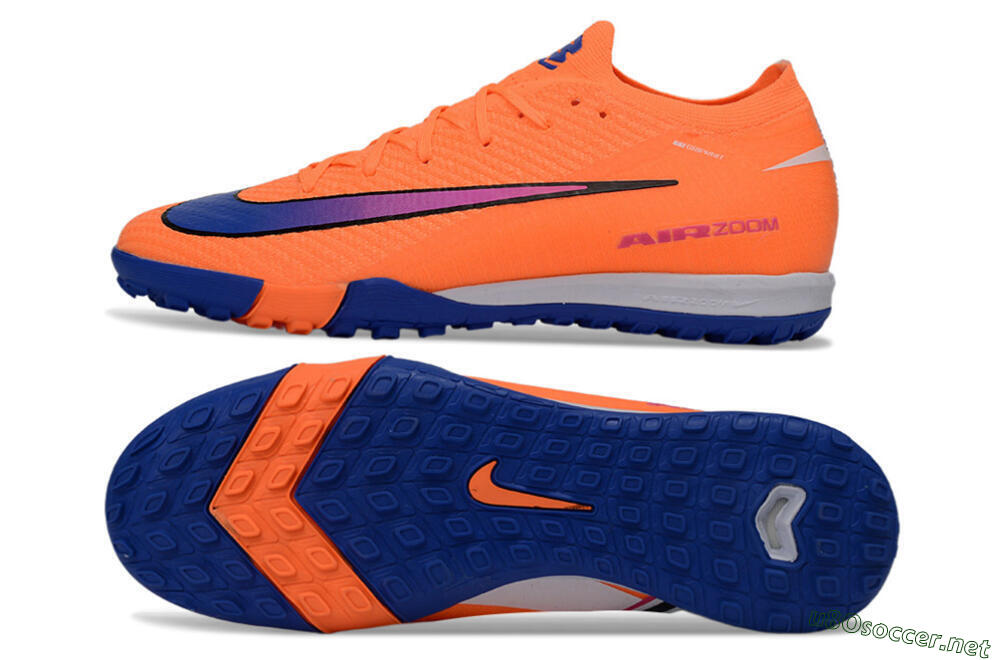 Men's Nike Air Zoom Mercurial Vapor 16 Elite TF Football Shoes - Orange/Electric Blue/Fiery Orange 1