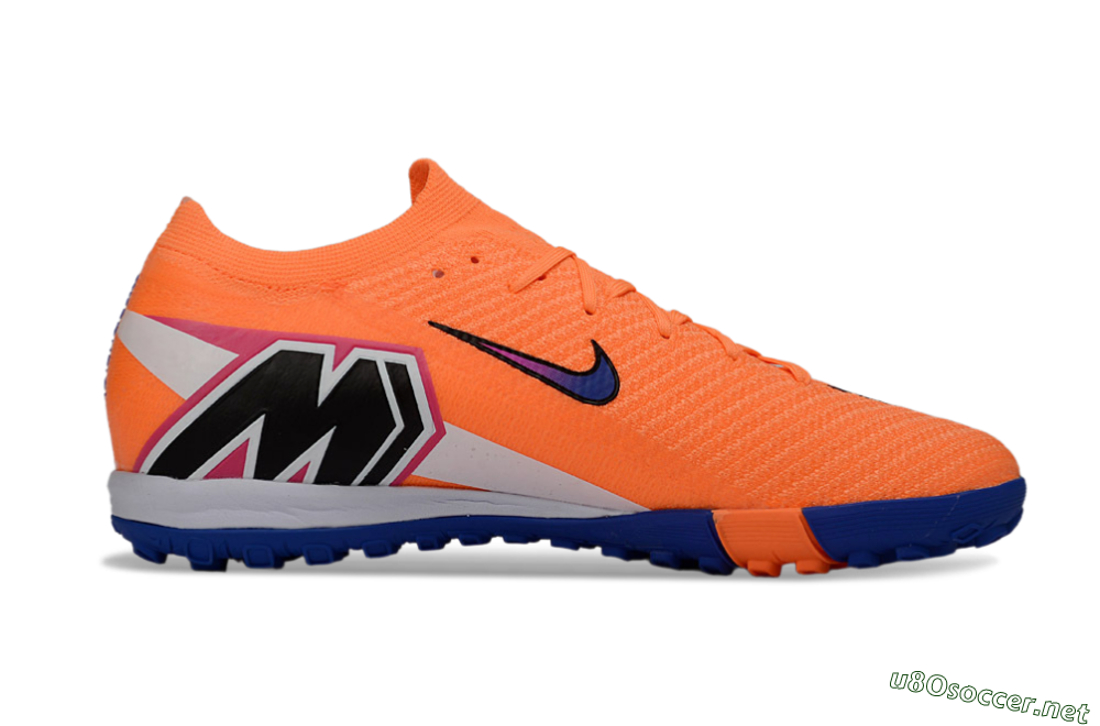 Men's Nike Air Zoom Mercurial Vapor 16 Elite TF Football Shoes - Orange/Electric Blue/Fiery Orange 7