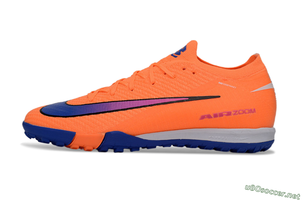 Men's Nike Air Zoom Mercurial Vapor 16 Elite TF Football Shoes - Orange/Electric Blue/Fiery Orange 0