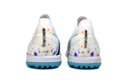 Men's Nike Air Zoom Mercurial Vapor 16 Elite TF Football Shoes - White/Crystal Blue/Splattered Pastel