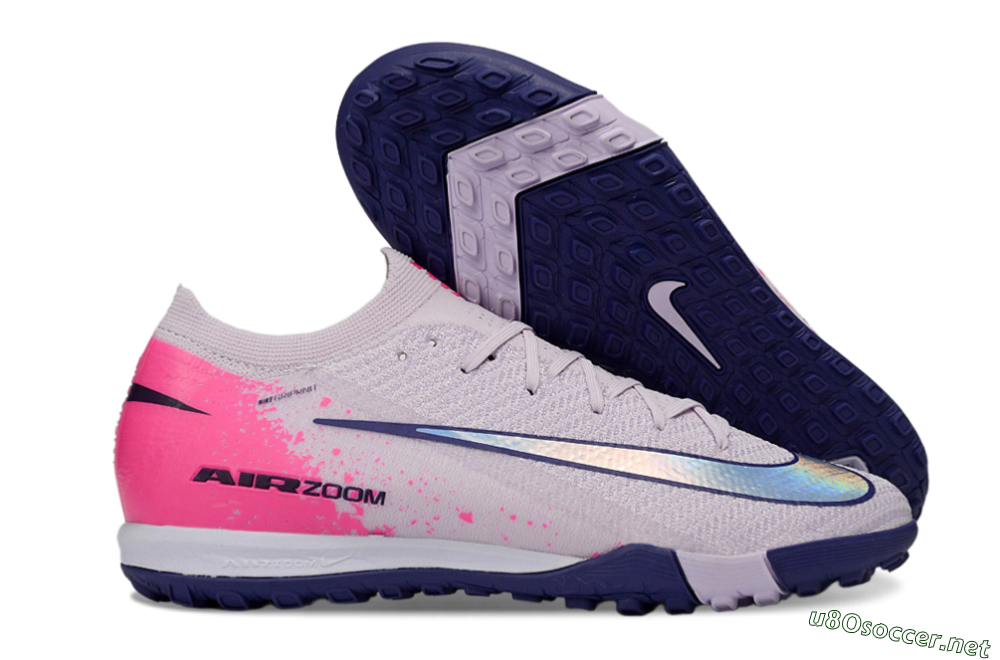 Men's Nike Air Zoom Mercurial Vapor 16 Elite TF Football Shoes - Lilac/Bright Pink/Dark Blue 2