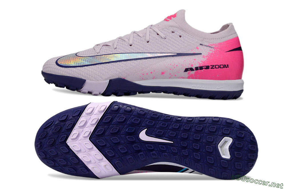 Men's Nike Air Zoom Mercurial Vapor 16 Elite TF Football Shoes - Lilac/Bright Pink/Dark Blue 1