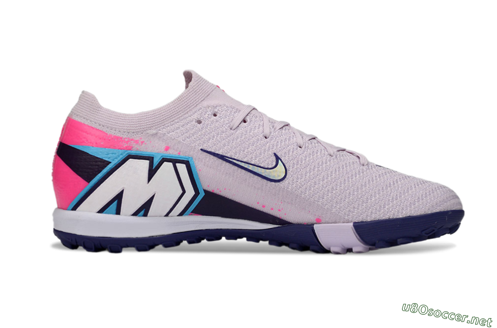 Men's Nike Air Zoom Mercurial Vapor 16 Elite TF Football Shoes - Lilac/Bright Pink/Dark Blue 7