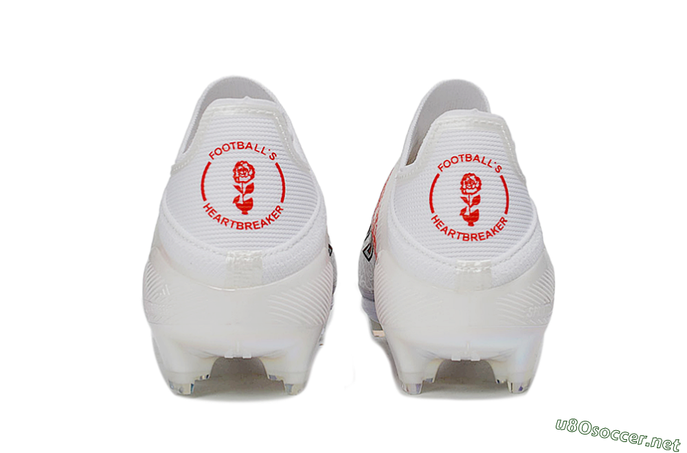 Unisex Adidas F50+ Elite Lightstrike Pro Laceless FG Football Boots - White/Crimson Red/Black 5