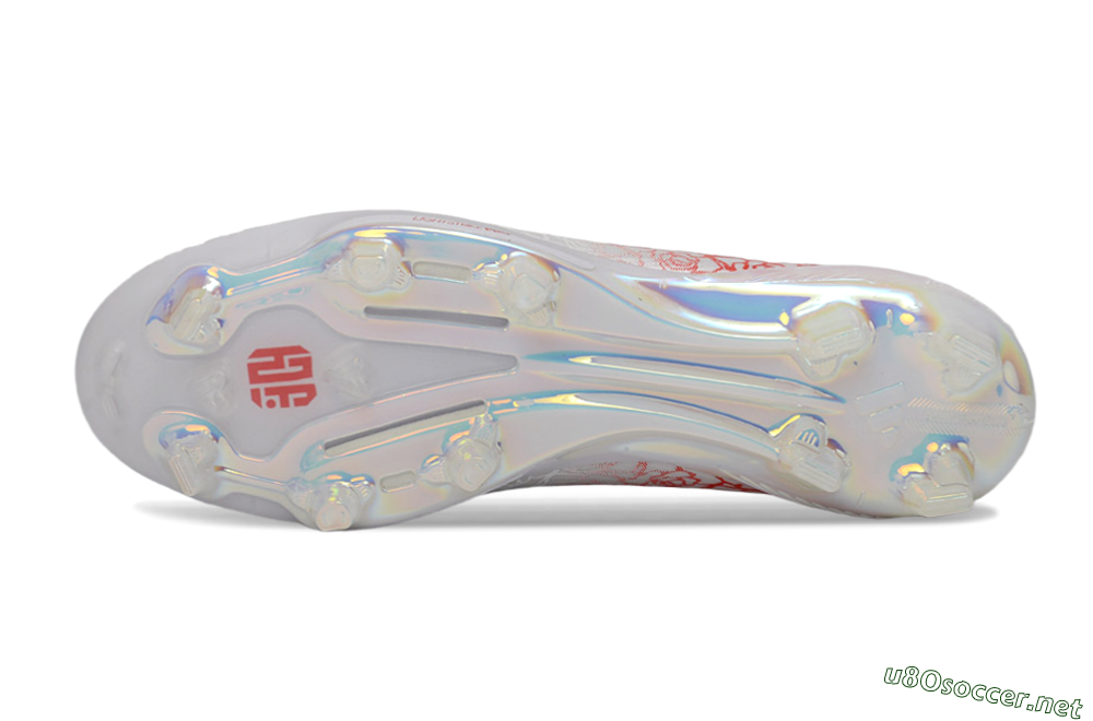 Unisex Adidas F50+ Elite Lightstrike Pro Laceless FG Football Boots - White/Crimson Red/Black 6