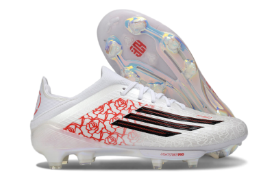 Unisex Adidas F50 Elite Lightstrike Pro FG Football Boots - White/Crimson Red/Black