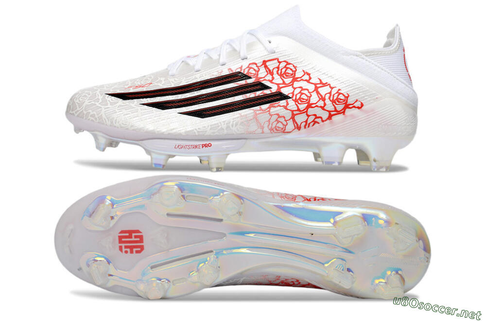 Unisex Adidas F50 Elite Lightstrike Pro FG Football Boots - White/Crimson Red/Black 1