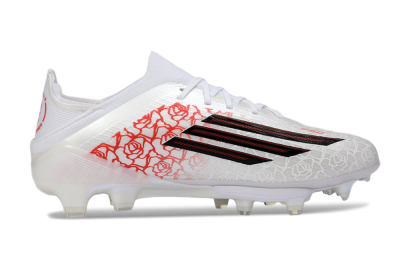 Unisex Adidas F50 Elite Lightstrike Pro FG Football Boots - White/Crimson Red/Black