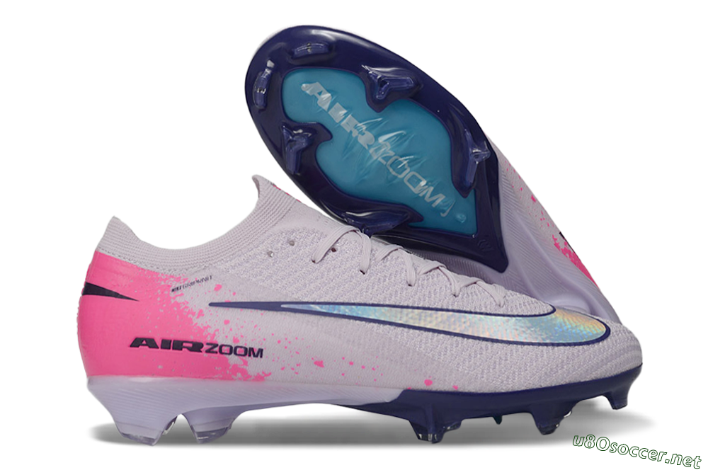 Men's Nike Air Zoom Mercurial Vapor 16 Elite FG Football Boots - Lilac/Bright Pink/Frosty Blue 2