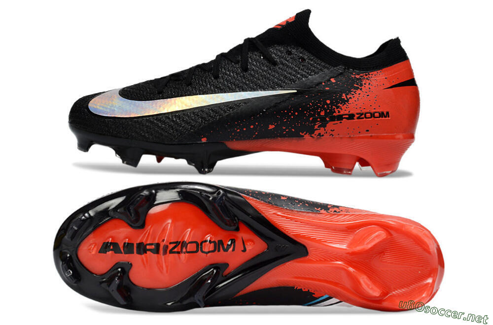 Men's Nike Air Zoom Mercurial Vapor 16 Elite FG Football Boots - Black/Fiery Red/Glossy Black 1