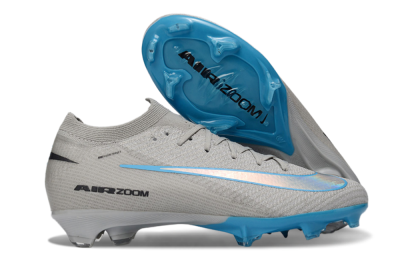 Men's Nike Air Zoom Mercurial Vapor 16 Elite FG Football Boots - Gray/Sky Blue/Light Gray