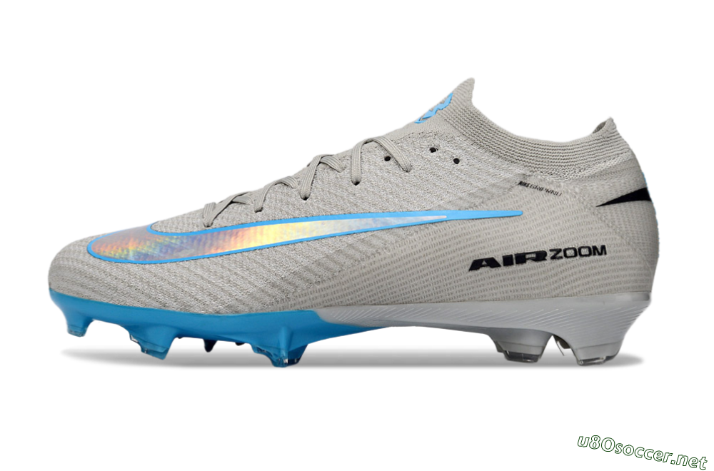 Men's Nike Air Zoom Mercurial Vapor 16 Elite FG Football Boots - Gray/Sky Blue/Light Gray 0