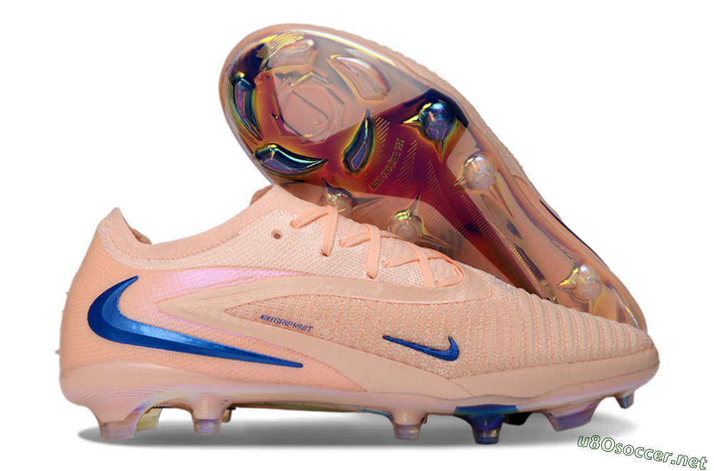 Unisex Nike Phantom 6 Elite Low FG Football Boots - Peach/Ocean Blue/Sunset Pink 2