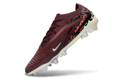 Unisex Nike Phantom 6 Elite Low FG Football Boots - Burgundy/Crimson Red/Black