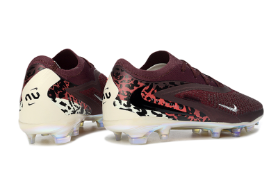 Unisex Nike Phantom 6 Elite Low FG Football Boots - Burgundy/Crimson Red/Black