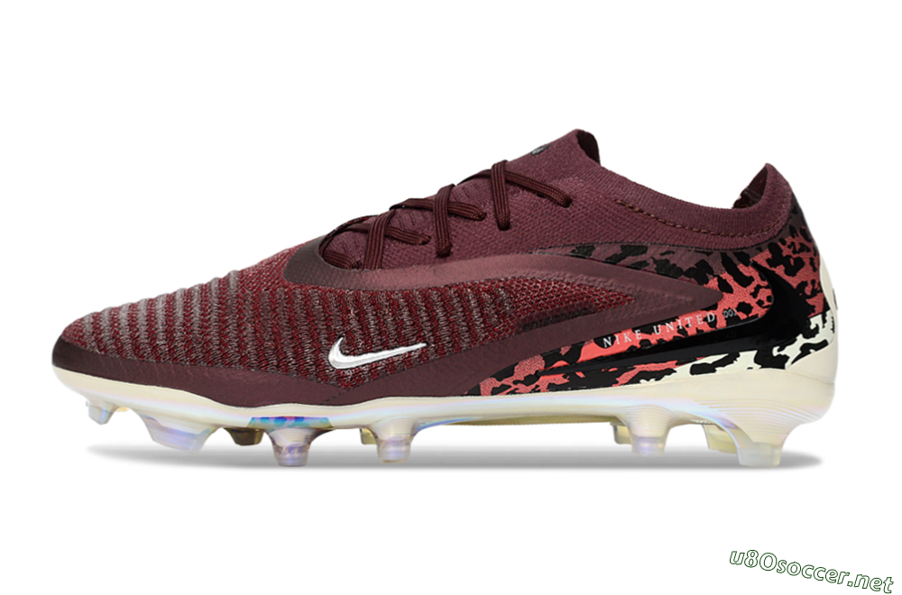 Unisex Nike Phantom 6 Elite Low FG Football Boots - Burgundy/Crimson Red/Black 0