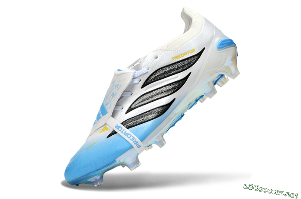 Unisex Adidas Predator 26 Elite Fold-Over Tongue FG Football Boots - Blue/Sky Blue/Black 5
