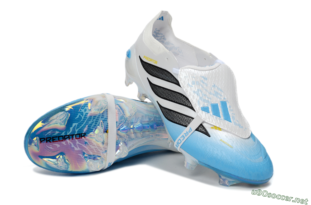 Unisex Adidas Predator 26 Elite Fold-Over Tongue FG Football Boots - Blue/Sky Blue/Black 3