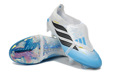 Unisex Adidas Predator 26 Elite Fold-Over Tongue FG Football Boots - Blue/Sky Blue/Black
