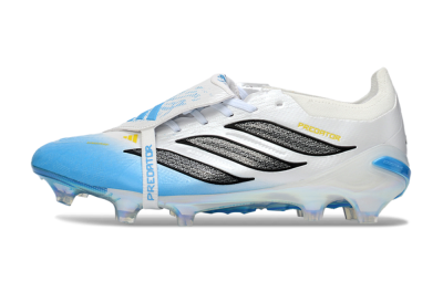 Unisex Adidas Predator 26 Elite Fold-Over Tongue FG Football Boots - Blue/Sky Blue/Black