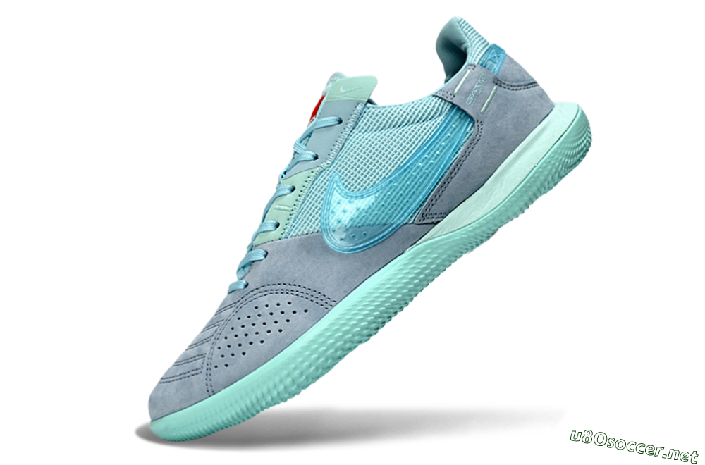 Unisex Nike Street Gato IC Football Shoes - Blue/Light Blue/Soft Grey 5