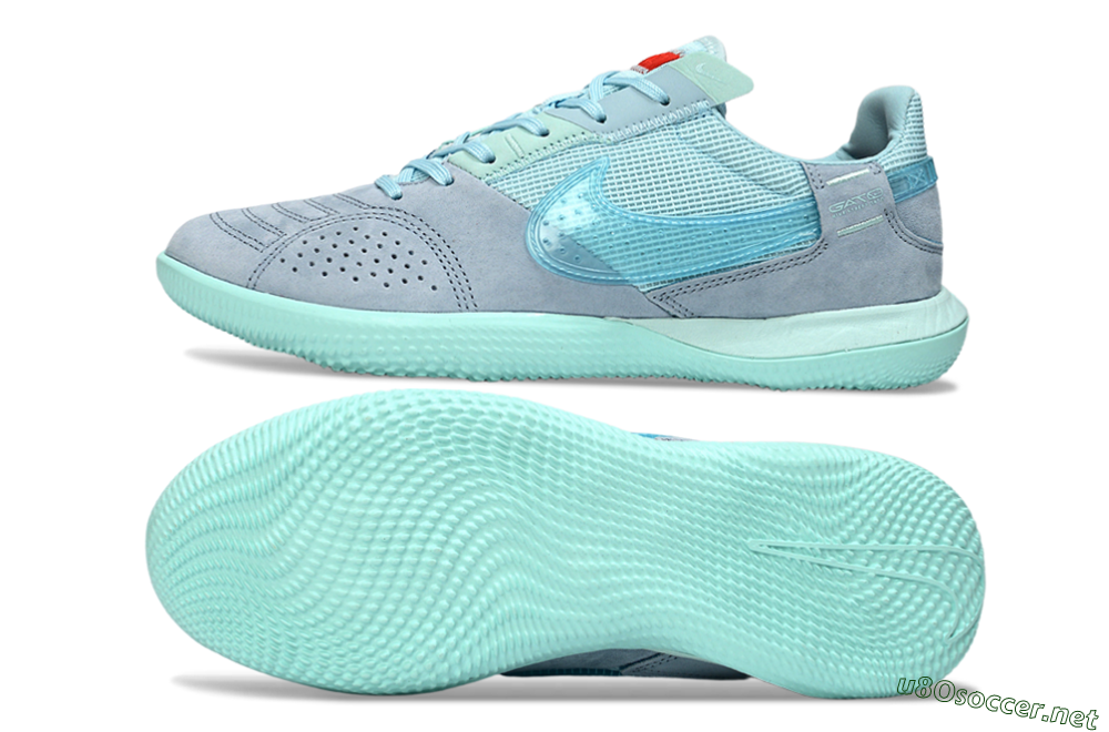 Unisex Nike Street Gato IC Football Shoes - Blue/Light Blue/Soft Grey 1