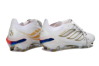 Men's Adidas Predator 26 Elite Fold-Over Tongue FG Football Boots - White/Gold/Iridescent