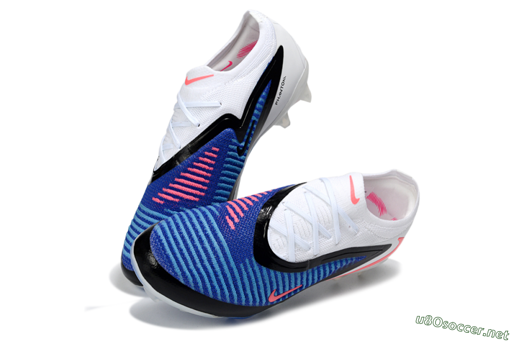 Unisex Nike Phantom 6 Elite Low FG Football Boots - Blue/Electric Blue/Neon Pink 3