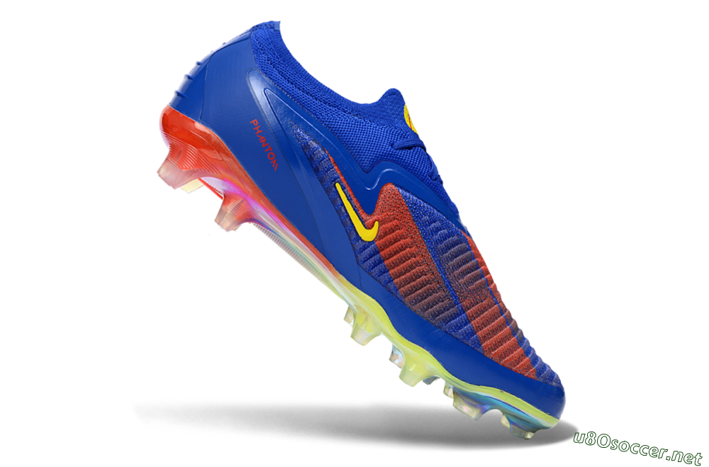 Unisex Nike Phantom 6 Elite Low FG Football Boots - Blue/Vibrant Orange/Electric Yellow 4