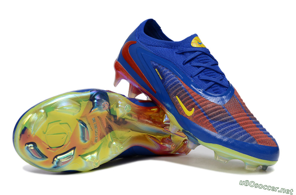 Unisex Nike Phantom 6 Elite Low FG Football Boots - Blue/Vibrant Orange/Electric Yellow 1