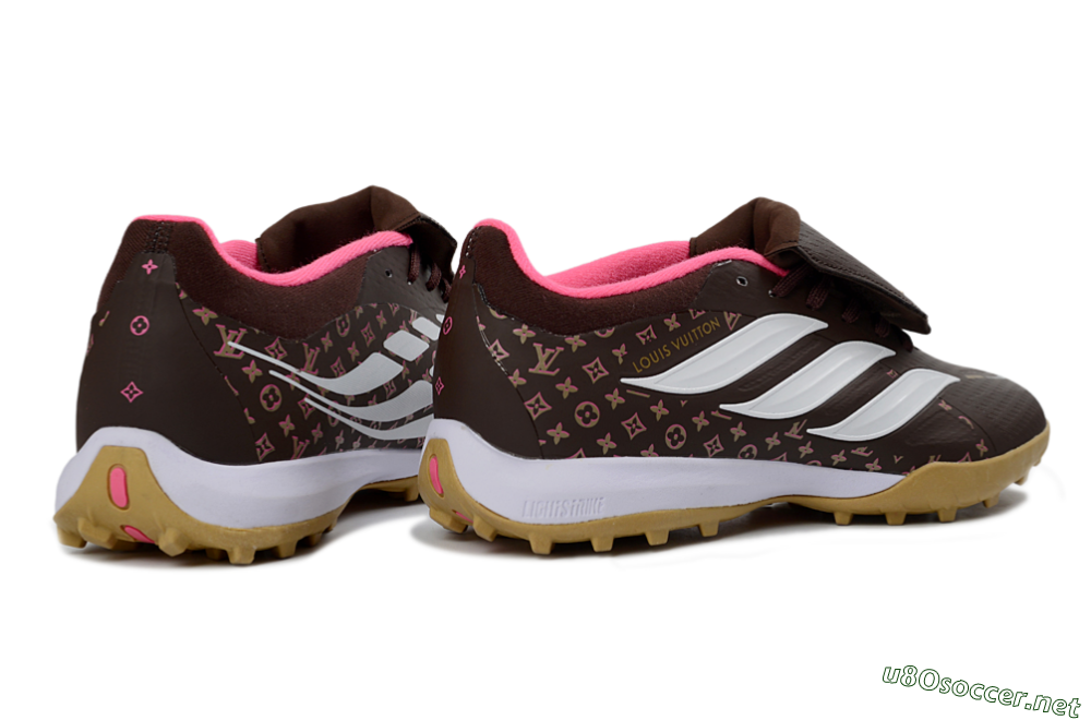 Men's Adidas Predator 26 Elite Fold-Over Tongue TF Football Shoes - Brown/Soft Pink/Golden Beige 6